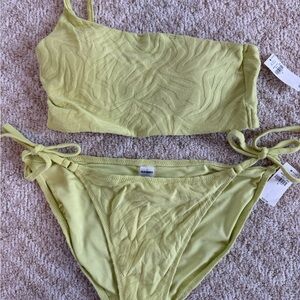 Old Navy Light Lime Textured Two-Piece Bikini